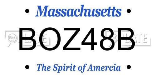 BOZ48B Massachusetts License Plate