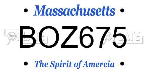 BOZ675 Massachusetts License Plate