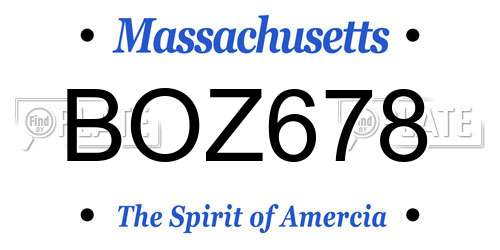 BOZ678 Massachusetts License Plate