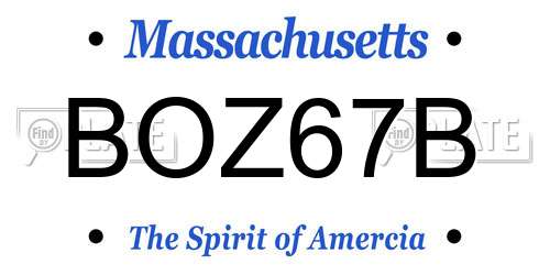 BOZ67B Massachusetts License Plate