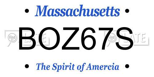 BOZ67S Massachusetts License Plate