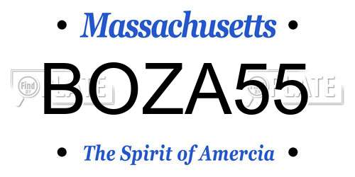 BOZA55 Massachusetts License Plate