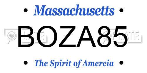 BOZA85 Massachusetts License Plate