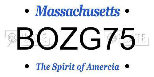 BOZG75 Massachusetts License Plate