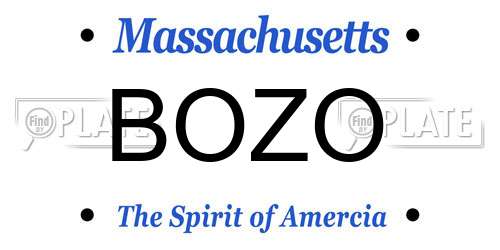 BOZO Massachusetts License Plate