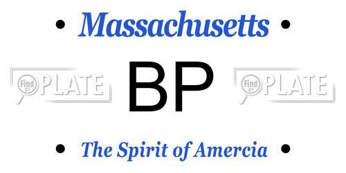 BP Massachusetts License Plate