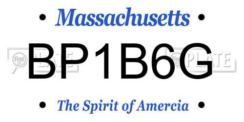 BP1B6G Massachusetts License Plate