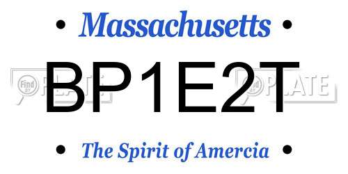BP1E2T Massachusetts License Plate