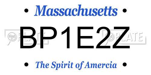 BP1E2Z Massachusetts License Plate