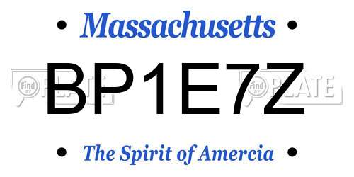 BP1E7Z Massachusetts License Plate