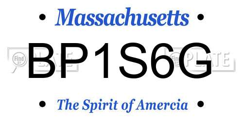 BP1S6G Massachusetts License Plate