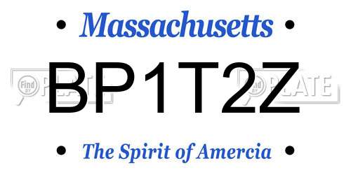 BP1T2Z Massachusetts License Plate