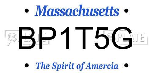 BP1T5G Massachusetts License Plate