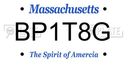 BP1T8G Massachusetts License Plate