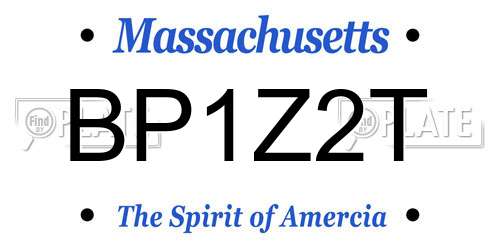 BP1Z2T Massachusetts License Plate