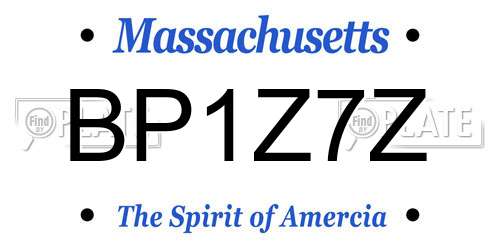 BP1Z7Z Massachusetts License Plate