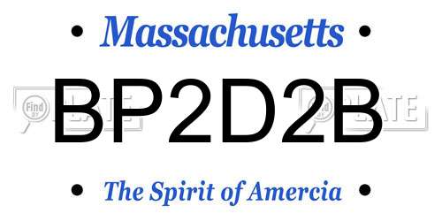BP2D2B Massachusetts License Plate