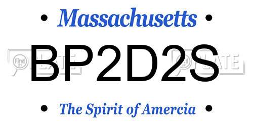 BP2D2S Massachusetts License Plate
