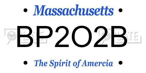 BP2O2B Massachusetts License Plate