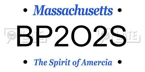 BP2O2S Massachusetts License Plate