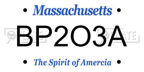 BP2O3A Massachusetts License Plate