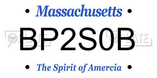 BP2S0B Massachusetts License Plate