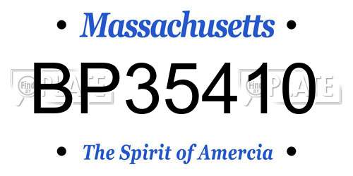 BP35410 Massachusetts License Plate