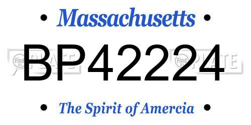 BP42224 Massachusetts License Plate