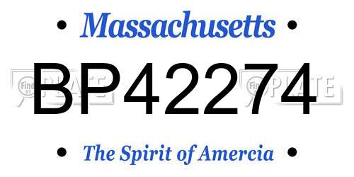 BP42274 Massachusetts License Plate