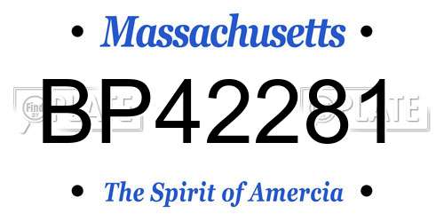 BP42281 Massachusetts License Plate