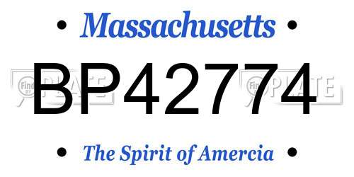 BP42774 Massachusetts License Plate