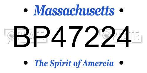 BP47224 Massachusetts License Plate