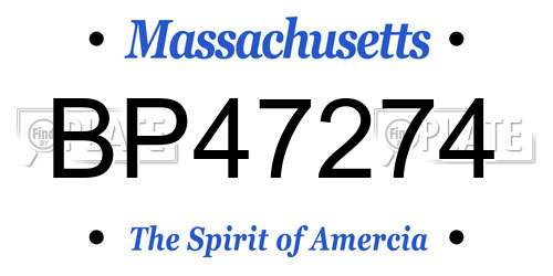 BP47274 Massachusetts License Plate