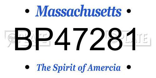 BP47281 Massachusetts License Plate