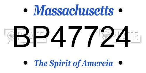 BP47724 Massachusetts License Plate
