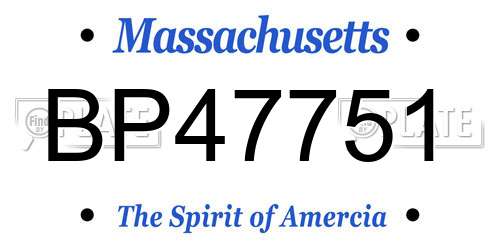 BP47751 Massachusetts License Plate