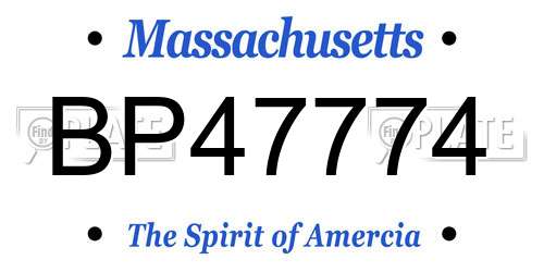 BP47774 Massachusetts License Plate
