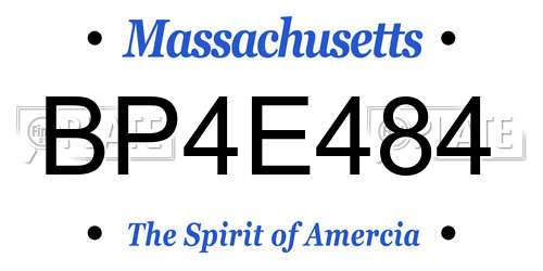 BP4E484 Massachusetts License Plate