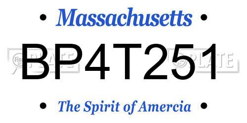 BP4T251 Massachusetts License Plate