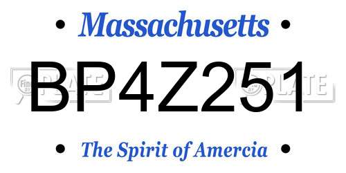 BP4Z251 Massachusetts License Plate