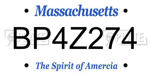 BP4Z274 Massachusetts License Plate