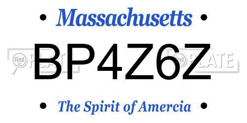 BP4Z6Z Massachusetts License Plate