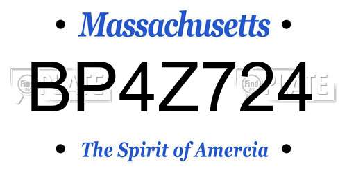 BP4Z724 Massachusetts License Plate