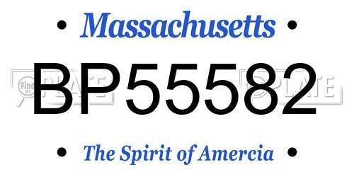 BP55582 Massachusetts License Plate