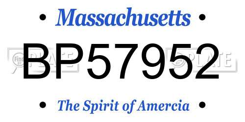 BP57952 Massachusetts License Plate