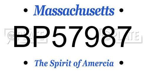 BP57987 Massachusetts License Plate