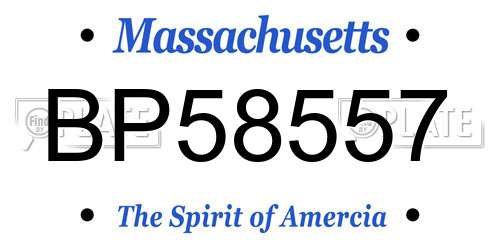 BP58557 Massachusetts License Plate