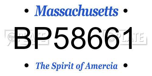 BP58661 Massachusetts License Plate