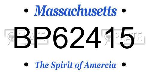 BP62415 Massachusetts License Plate