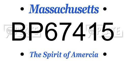 BP67415 Massachusetts License Plate
